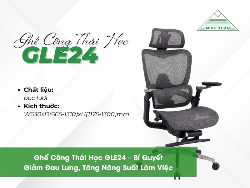 Ghế Công Thái Học GLE24 – Bí Quyết Giảm Đau Lưng, Tăng Năng Suất Làm Việc