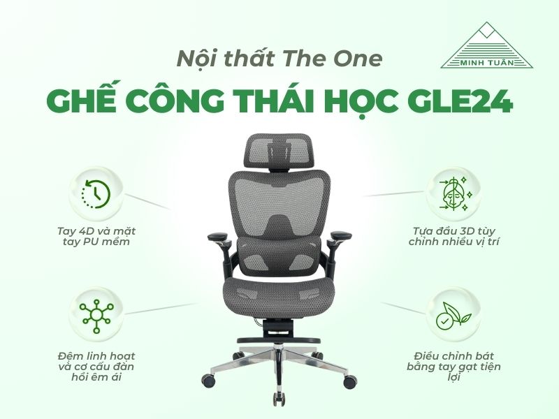 Ghế Công Thái Học GLE24 – Bí Quyết Giảm Đau Lưng, Tăng Năng Suất Làm Việc